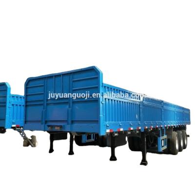 3 Axles Flatbed Dropside Side Wall Open Lorry Semi-Trailer for Bulk Cargo Carrier Moving