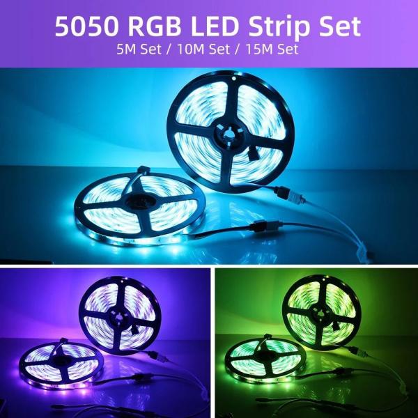 Flexible LED Strip Lights Smart Remote Control RGB Light for Energy and Mood Lighting