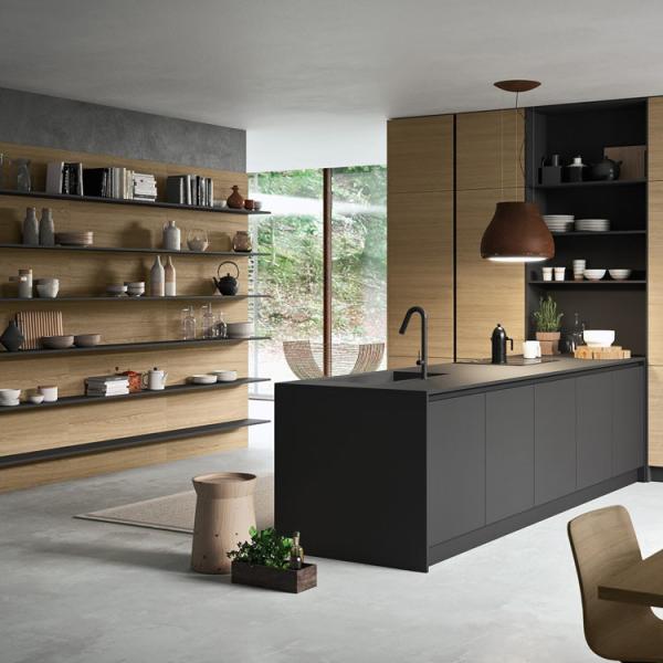 Shaker Modern Acrylic Gloss Kitchen Cabinets PVC Cupboards For Home