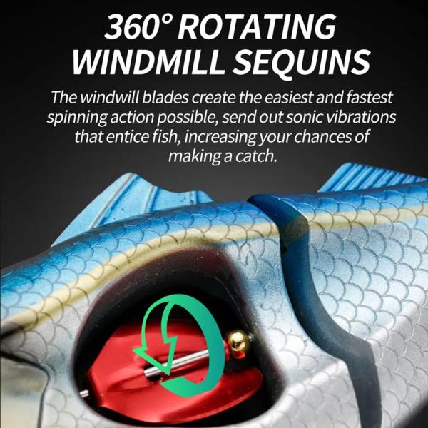 10g 22.5g Bass Whopper Plopper Fishing Lure Slow Sinking Swimbait Lifelike Propeller