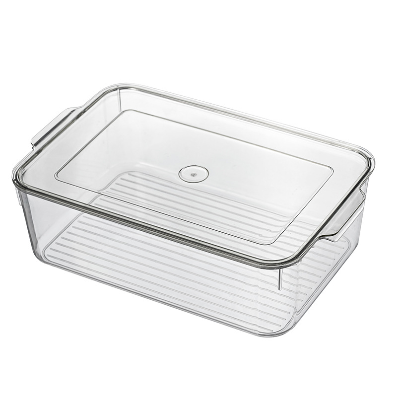 Transparent PET Refrigerator Organizer Bins Stackable Freezer Food Storage Container Home Food Storage Box