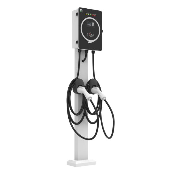 Residential Black Dual Head EV Charger With WiFi Bluetooth Slow Charging 7-9 Hours