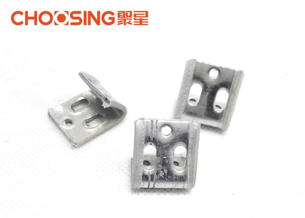 5 Hole 1.0mm Metal Upholstery Clips , No Sag Spring Clips Galvanized Finished