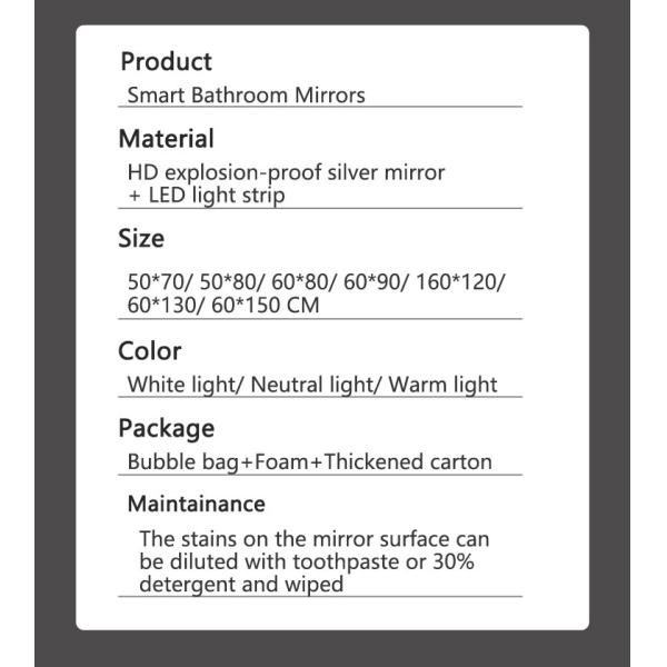 Гостиница Домашнее ванное декорация светодиодные освещенные трехцветные огни водонепроницаемое зеркало