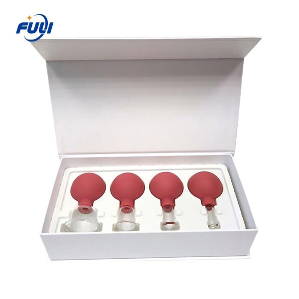 4 Pieces Glass Cupping Set Glass Silicone Cupping Cups Massage Vacuum Suction Cupping Cups For Body Vacuum Cupping Set