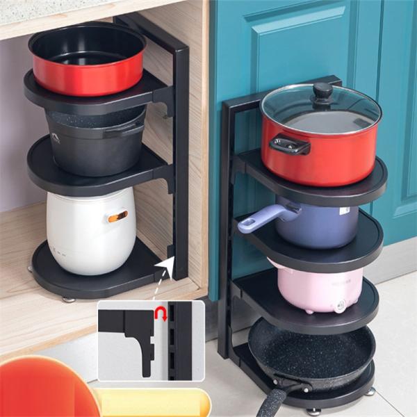 3 Layer Pot and Pan Organizer for Holding Kitchen Appliance Custom Metal Pot Rack