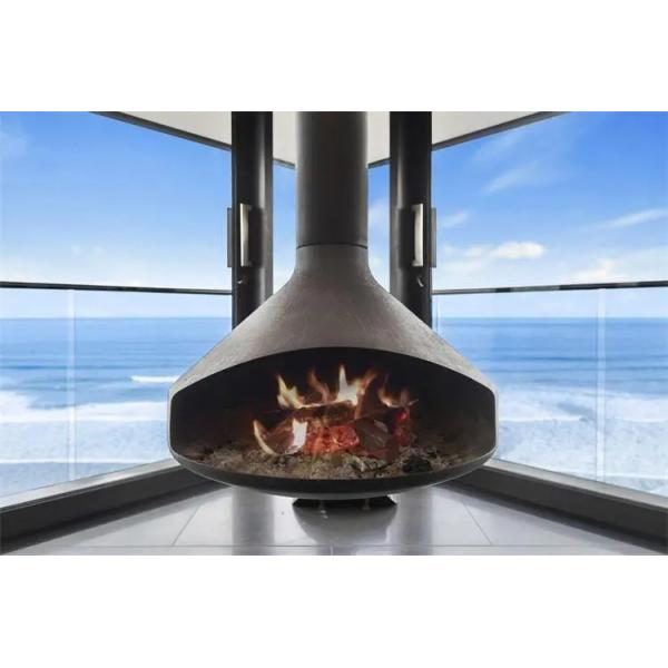 1000mm Hotel Indoor Suspended And Rotating Wood Burning Hanging Fireplace