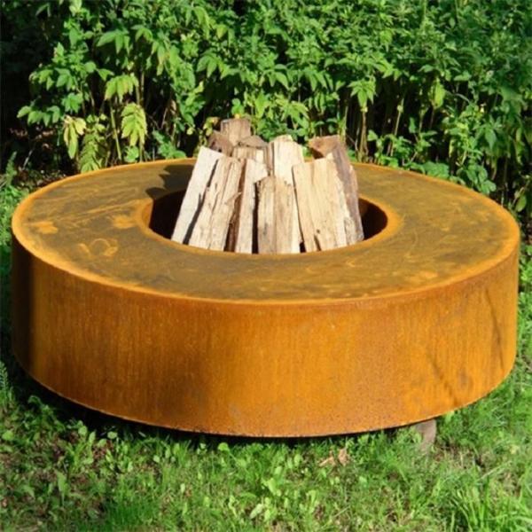 Wood Burning Heater Rusty Metal Corten Steel Fire Pit For Outdoor Fire Table