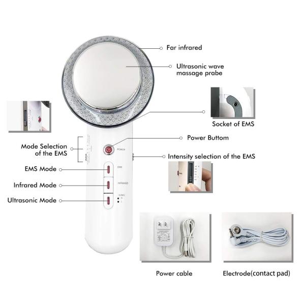 BF3008 Electrode Pads Ultrasonic Ion Face Beauty Stimulator , Ultrasonic Muscle Massager