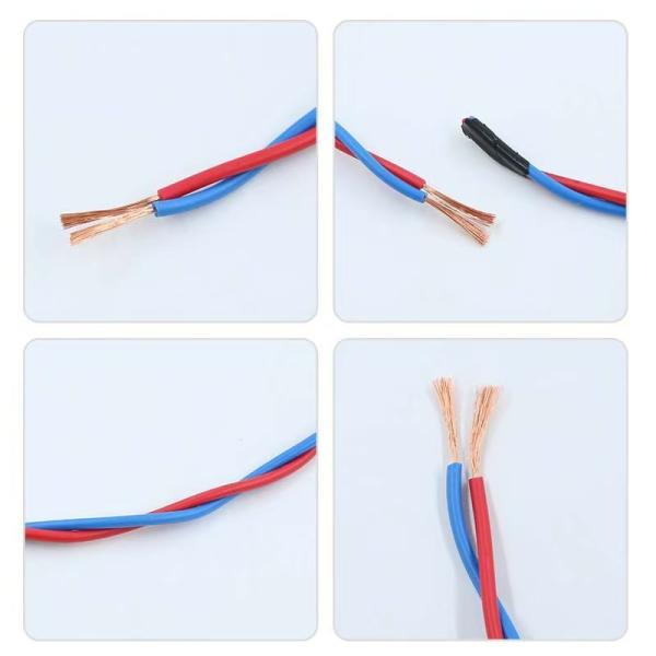 RVS alambre eléctrico 2X1.5 PVC resistente al fuego aislado de cobre retorcido para redes