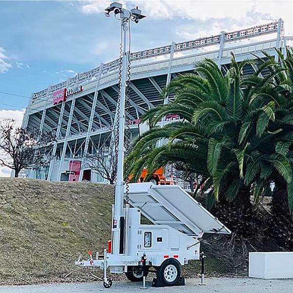 Towable Light Tower Generator Light Tower Height 5 Sections 7M Mobile Solar Light Tower Rental