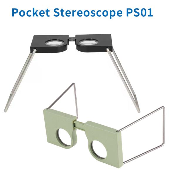 Lens-type Pocket Stereoscope Viewer with Magnification 2X 4X for Surveying PS01