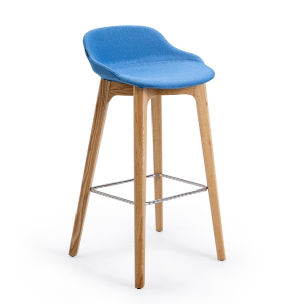 Plastic Bar Stool And Table Natural Ash Wood Commercial Bar Stool Fabric Upholstered Seat