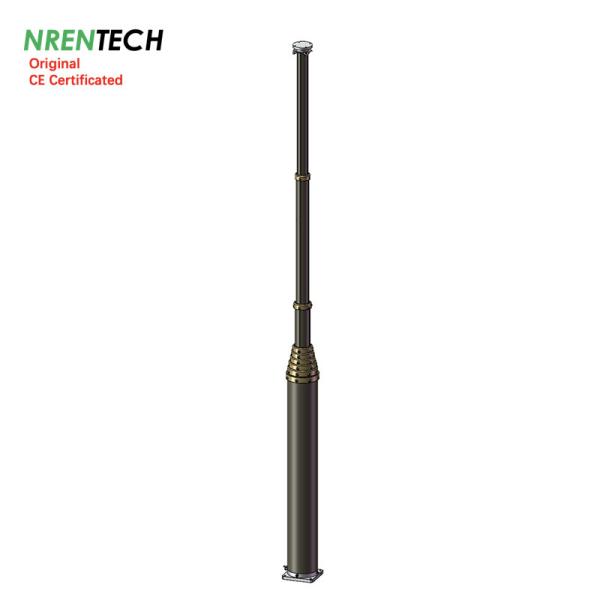 12m Non-Lockable Pneumatic Telescopic Mast 150kg payload For Mobile Telecommunication Antenna Tower