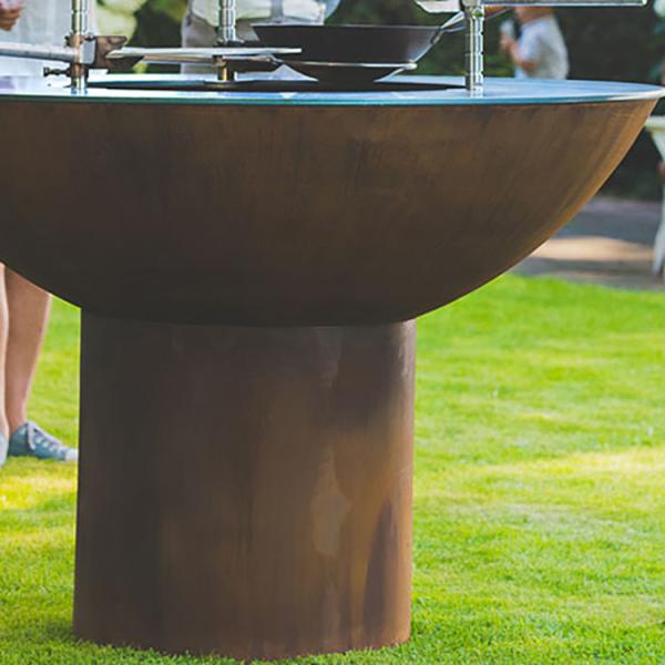 Fogo resistente de aço Pit Grill 70*70*35 Cm de Corten da oxidação redonda