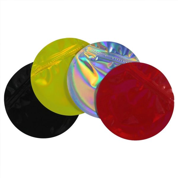 Smell Proof Aluminum Foil Zip Lock Gummies Die Cut Mylar Bags Holographic Resealable