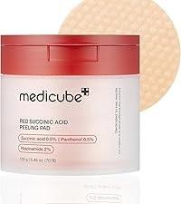Breakout-Prone Skin Exfoliating Toner Pads Medicube Red Succinic Acid Panthenol Facial Peeling Pads with Niacinamide AHA BHA