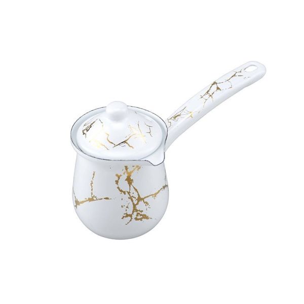 Customized Logo Daily Turkish Enameled Coffee Pot Metal Coffee Milk Cooking Pot