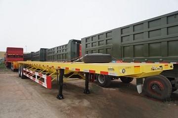 Best Price 40T-100T Flatbed Low Bed Semi Trailer 3-Axle Skeletal Semi-Trailer for Container Transport