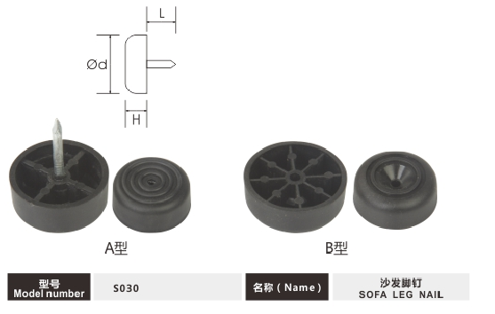 Black Adjustable Furniture Glides , Chair Foot Glides No Nail For Plastic Sofa Leg