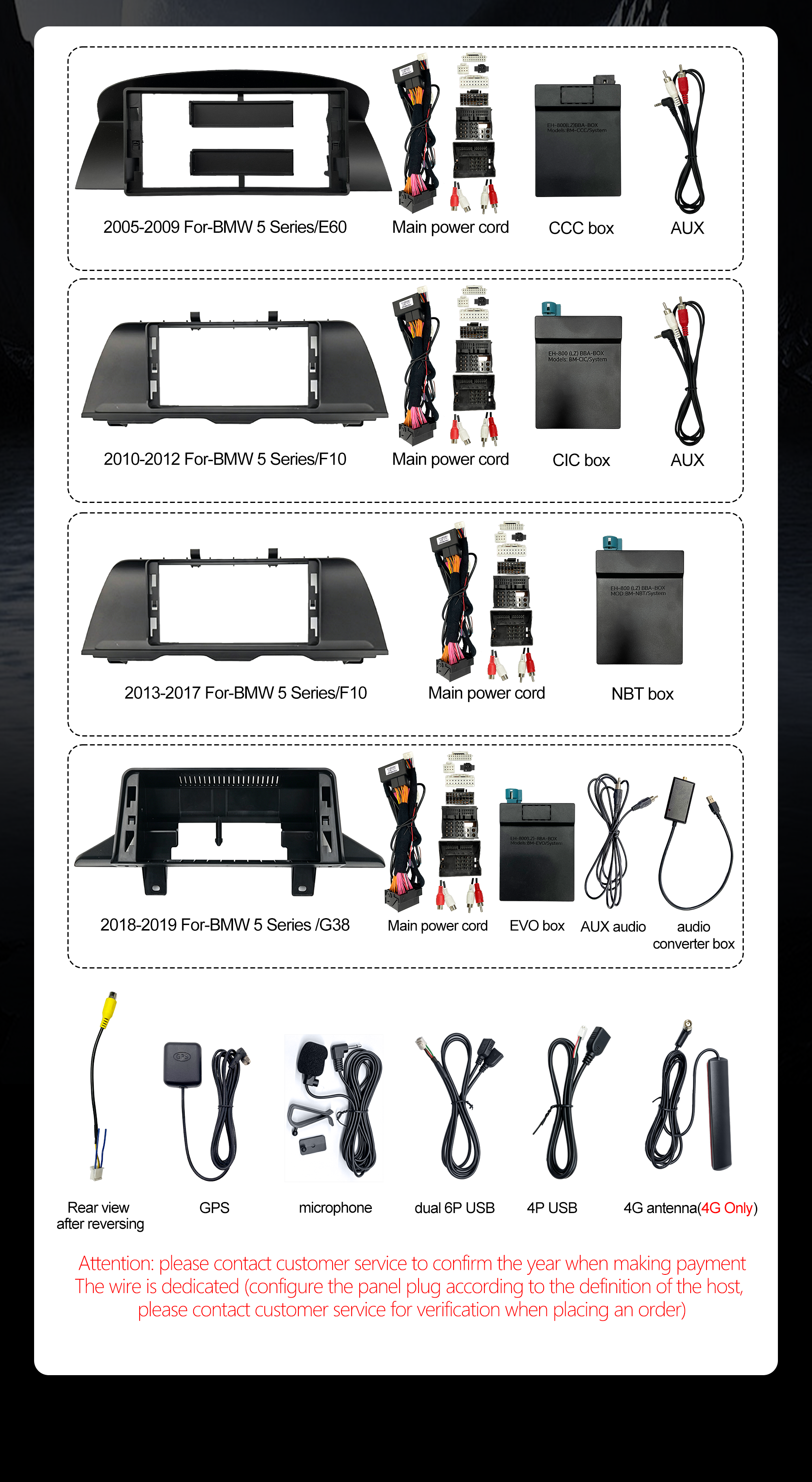 12.3inch OLED Android Touchscreen Car for Player with Frame & Harness for for BMW 5 Series/G382018-2019 Complete Set
