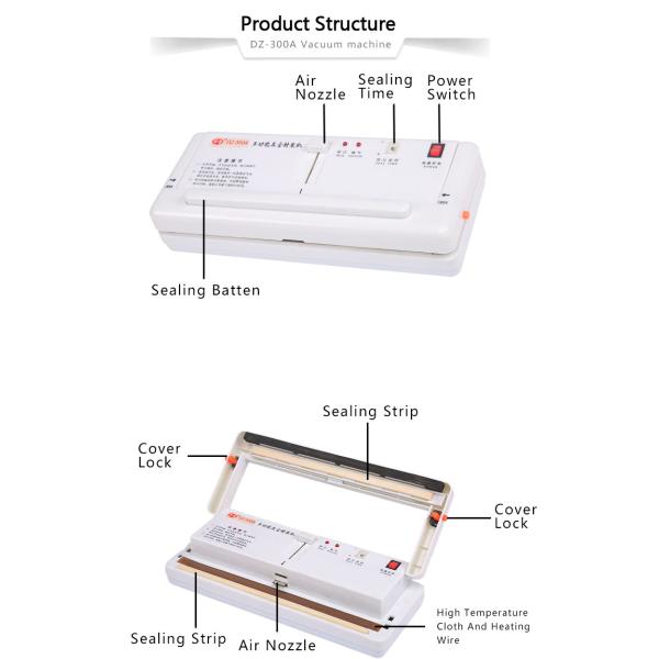 DUOQI DZ-300A Commercial Small Size Vacuum Sealer for Household and Commercial Needs