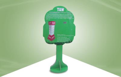 Pessoas de pé do cartão do verde da forma da árvore mini para exposições da propaganda da etiqueta