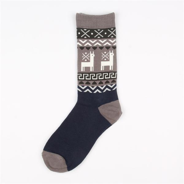 Elegant classic christmas deer patterned design winter thick pure cotton wearing hosiery