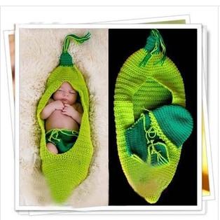 green beanie costume set handmade cotton baby Photography Prop Crochet Hats diaper cover
