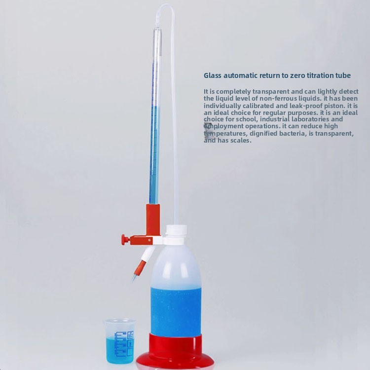 2025 New KRC Automatic Zero Burette 10ml 25ml 50ml Glass Lab Bottle with Plastic Holder for Titration Laboratory Bottles