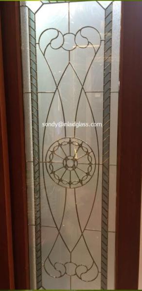 brass caming stained glass panel for wooden door 1 thickness