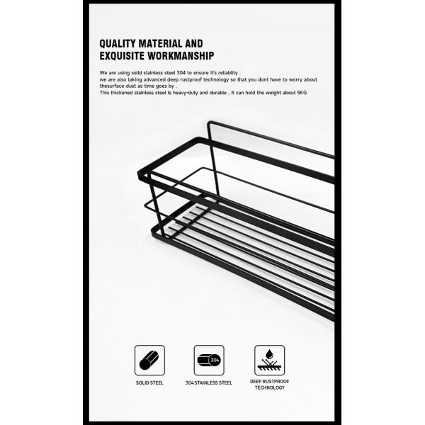 SS201 Wall Bath Accessories Chrome Holder For Shower 10kg Loading Kitchen Wall Rack