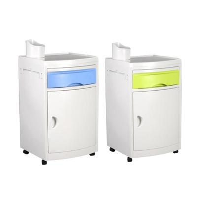 Movable 800MM ABS Plastic Hospital Bedside Cabinet Bedside Locker Table
