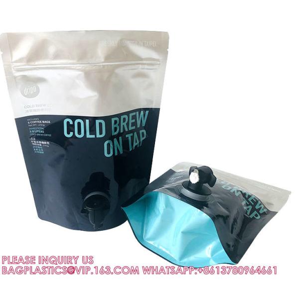 Sustainable, Recyclable, Eco 1.5L 2L 3L 5L 10L Coffee Drinks Water Liquid Stand Up Double Valve Pouch Bag