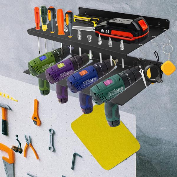 Organiseur d'outils électriques standard à 3 couches monté sur le mur 43*19*10cm Porteur de stockage d'outils