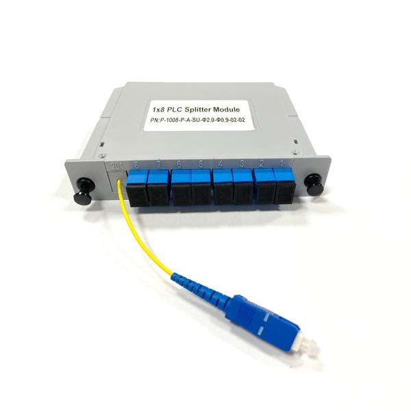 Fiber optic PLC splitter modular 1:16 1 to 16 SC/UPC  Cassette Card  with 2.0mm 1m Yellow Pigtail