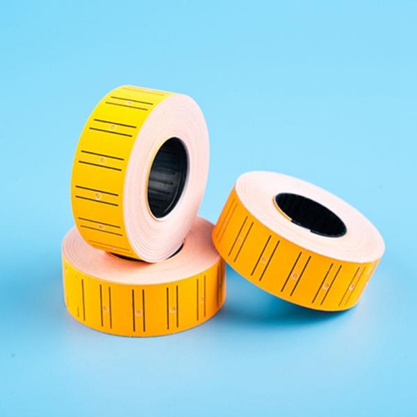 Supermarket Price Tag Sticker Roll Orange 21mm Blank Sticker Paper Roll