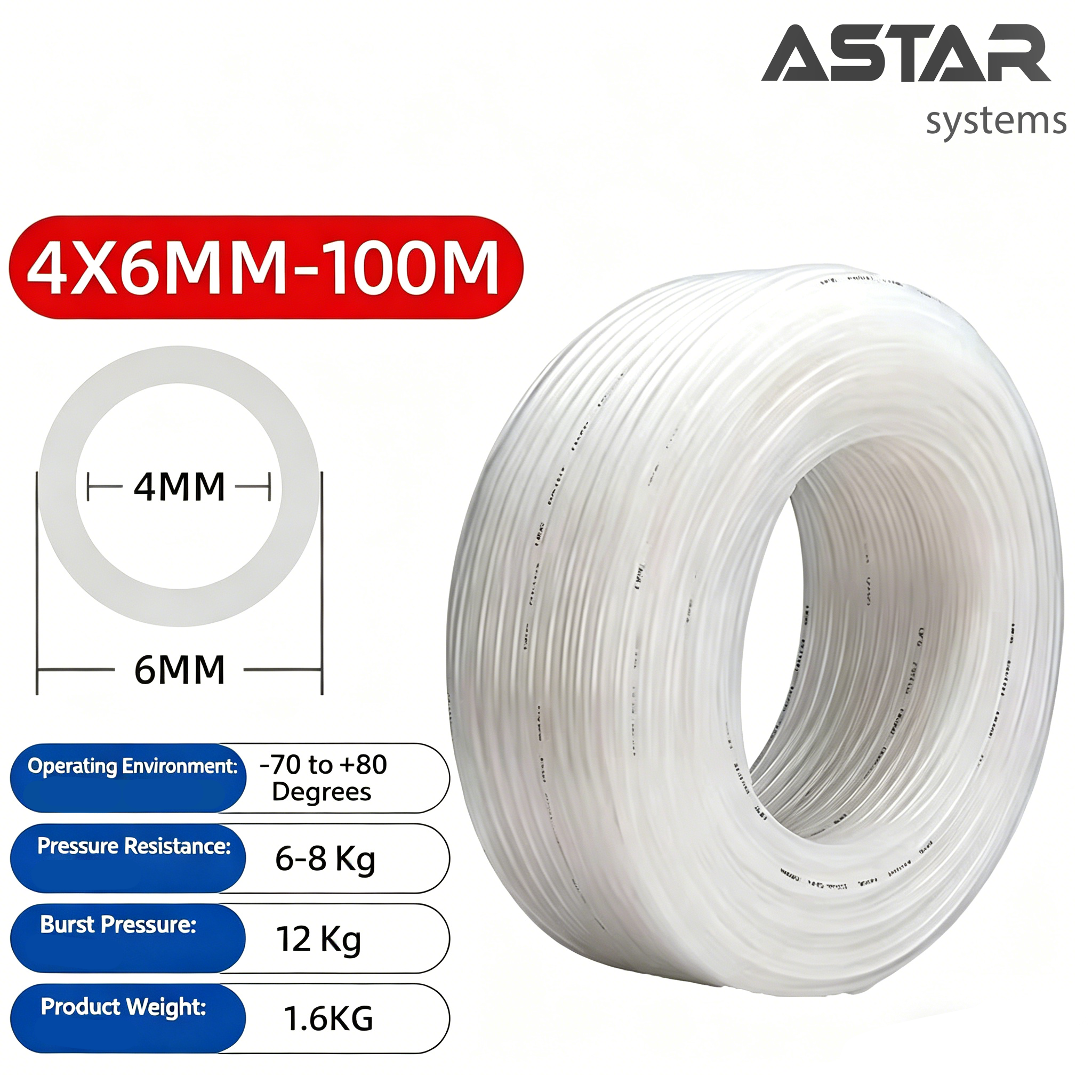 Upe Corrosion-Resistant Paint Pipe 6*4mm 8*5mm 8*6mm