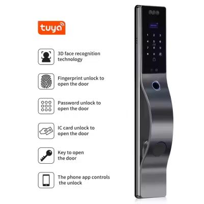 Tuya Wifi Digital Door Lock With Camara Card 3D Face Recognition Smart Door Lock