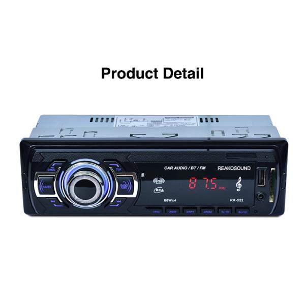 Single Din Bt Car Stereo Phone Charge Aux Stereo For Car Plastic Fixed Front Panel