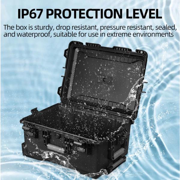 EM-5236 Plastique imperméable à l'eau Ip67 Equipement de transport de boîte à outils en plastique à coque dure avec fonction imperméable à l'eau