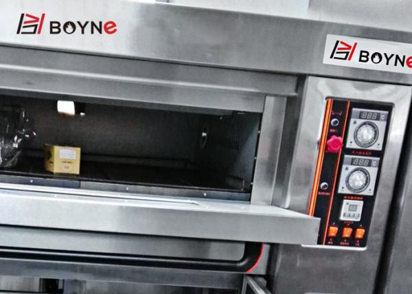 Industrial Stainless Steel One Layer Two Trays Gas Oven With Proofer
