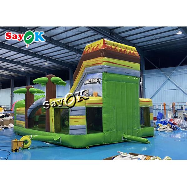 Minecraft Theme Cartoon Inflatable Bounce Castle Slide 6.5m 21.5ft