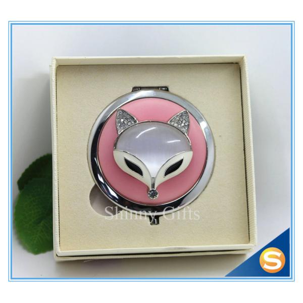 Shinny Gifts Creative Fox Design Makeup Mirror Fancy Convenience Pocket Mirror