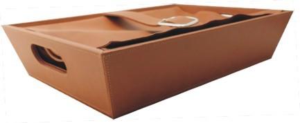 Lavadeira Service Tray With Cover dos produtos de couro do hotel e correia do reparo
