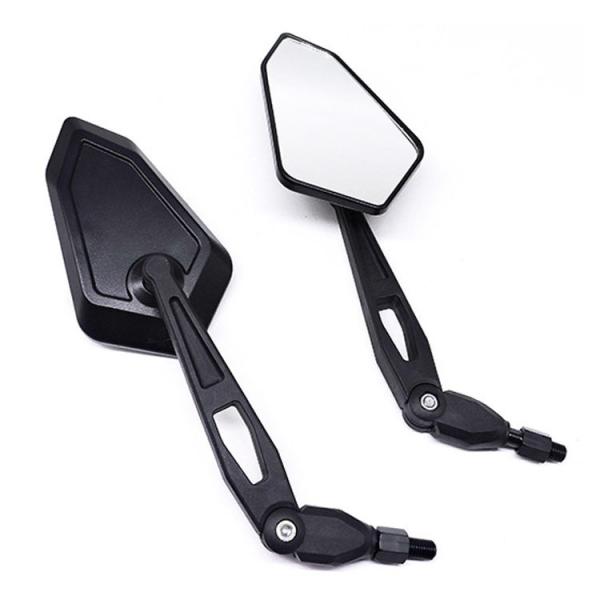 Convex Black Vintage Flexible Motorcycle Side Mirror with and Plastic Shell Nylon Rod