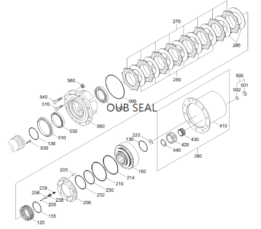 ZGAQ-02912 Ring Cassette Oil Seal Kits For Wheel Excavator Hyundai R140W Front Axle Output Group