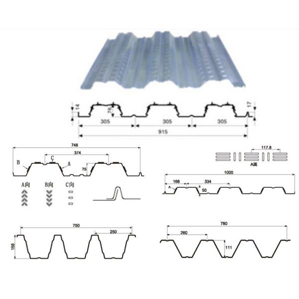 Rollo de acero galvanizado piso del panel del Decking que forma el sistema de control del PLC de la máquina