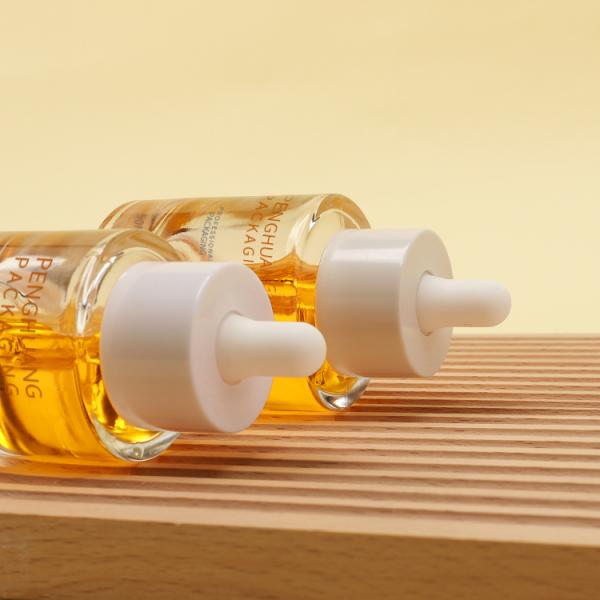 OEM 1oz Glass Oil Serum Dropper Bottles 50ml Flat Shoulder