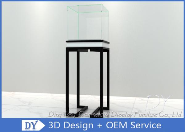 Simple Glass Jewellery Shop Cabinets / Jewelry Display Cabinets Cream Coating Color